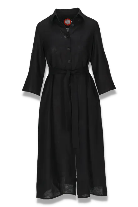 Hovedbilde Donna sort skjortekjole i lin