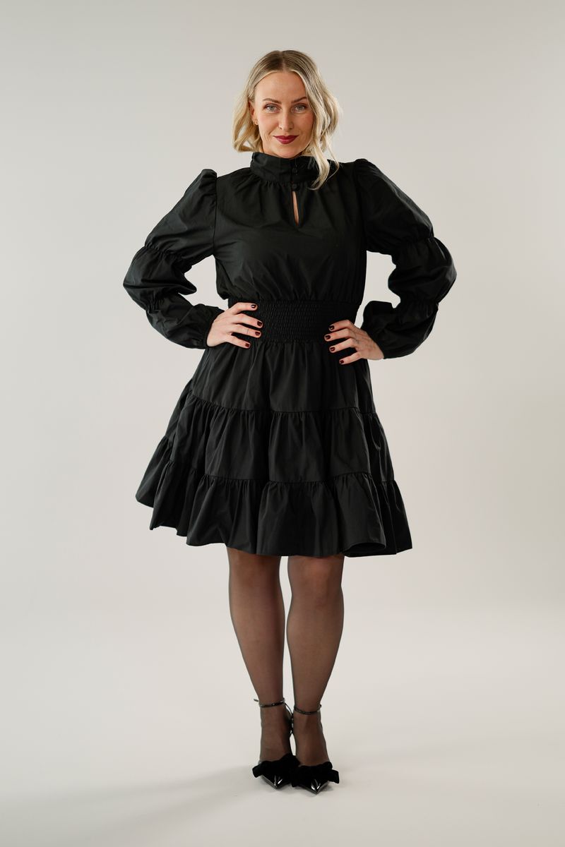 Angie sort poplin kjole