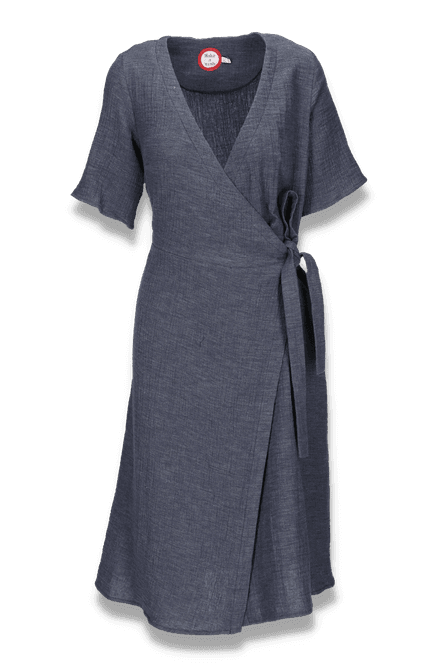 Hovedbilde Siw navy melange omslagskjole ...