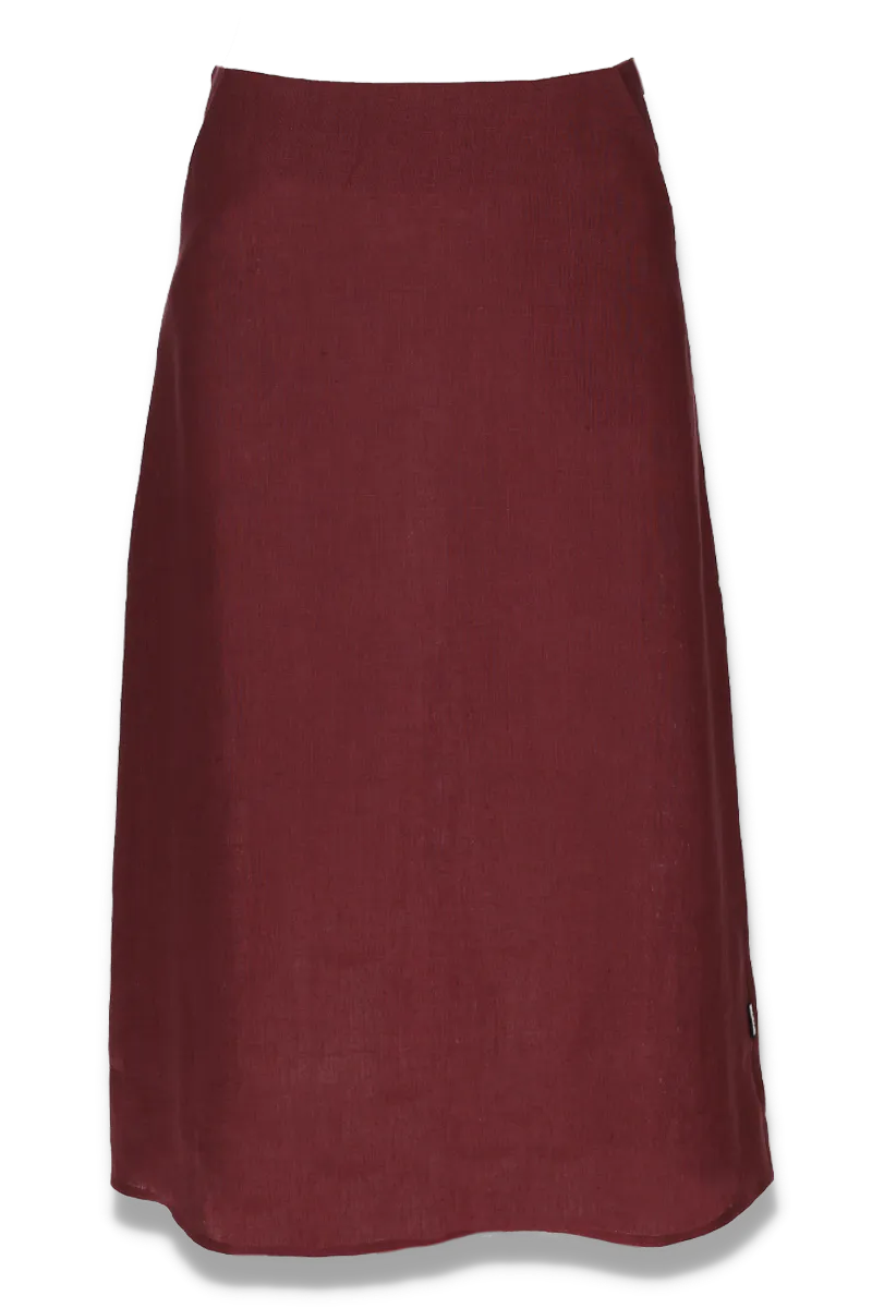 Agata skjørt i plum lin