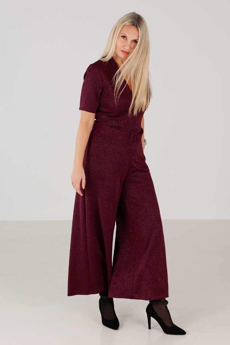 Vera mørk plomme glitter jumpsuit