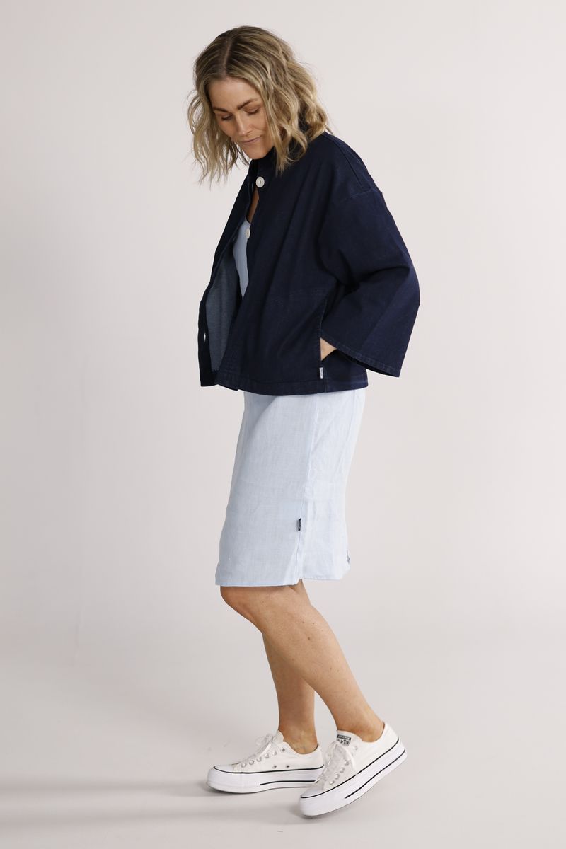 Cora mørkblå denimjakke