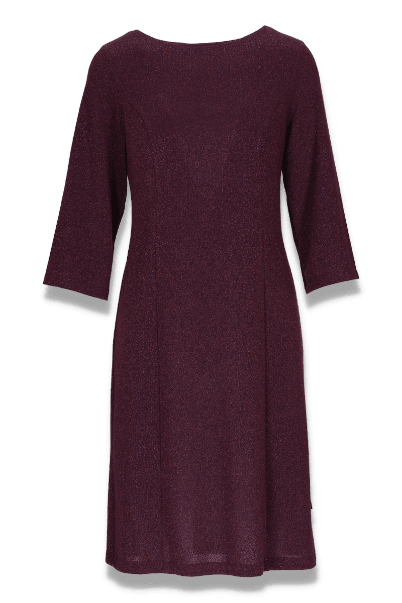 Bitten dark plum glitterkjole