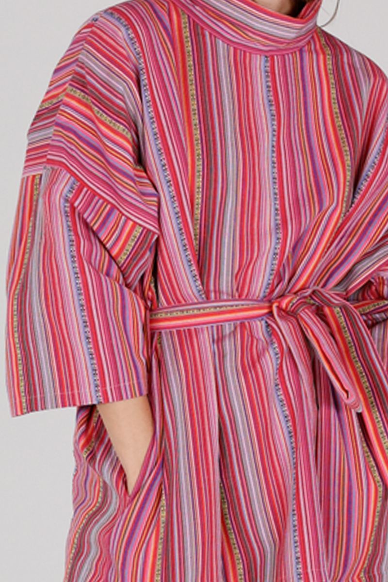 Hailey poncho inka stripe rød