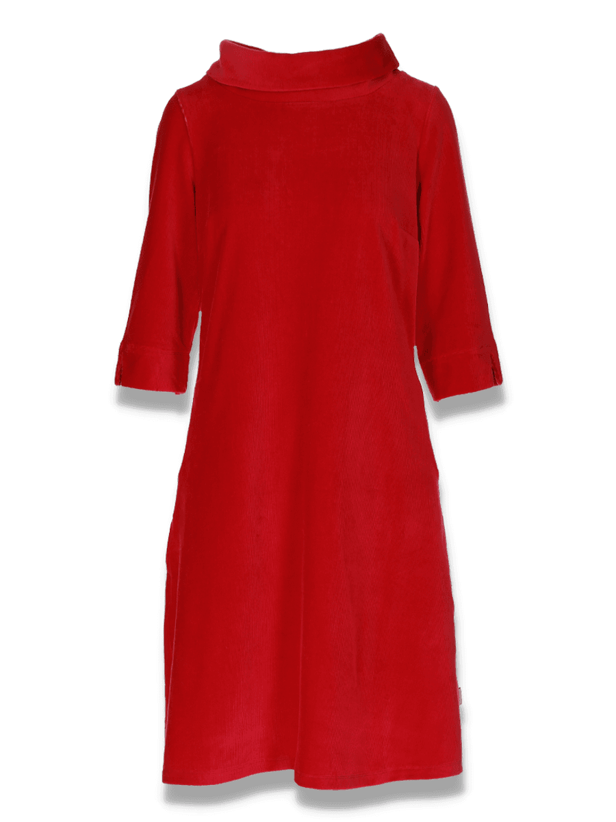 Sanna rød kjole i velur