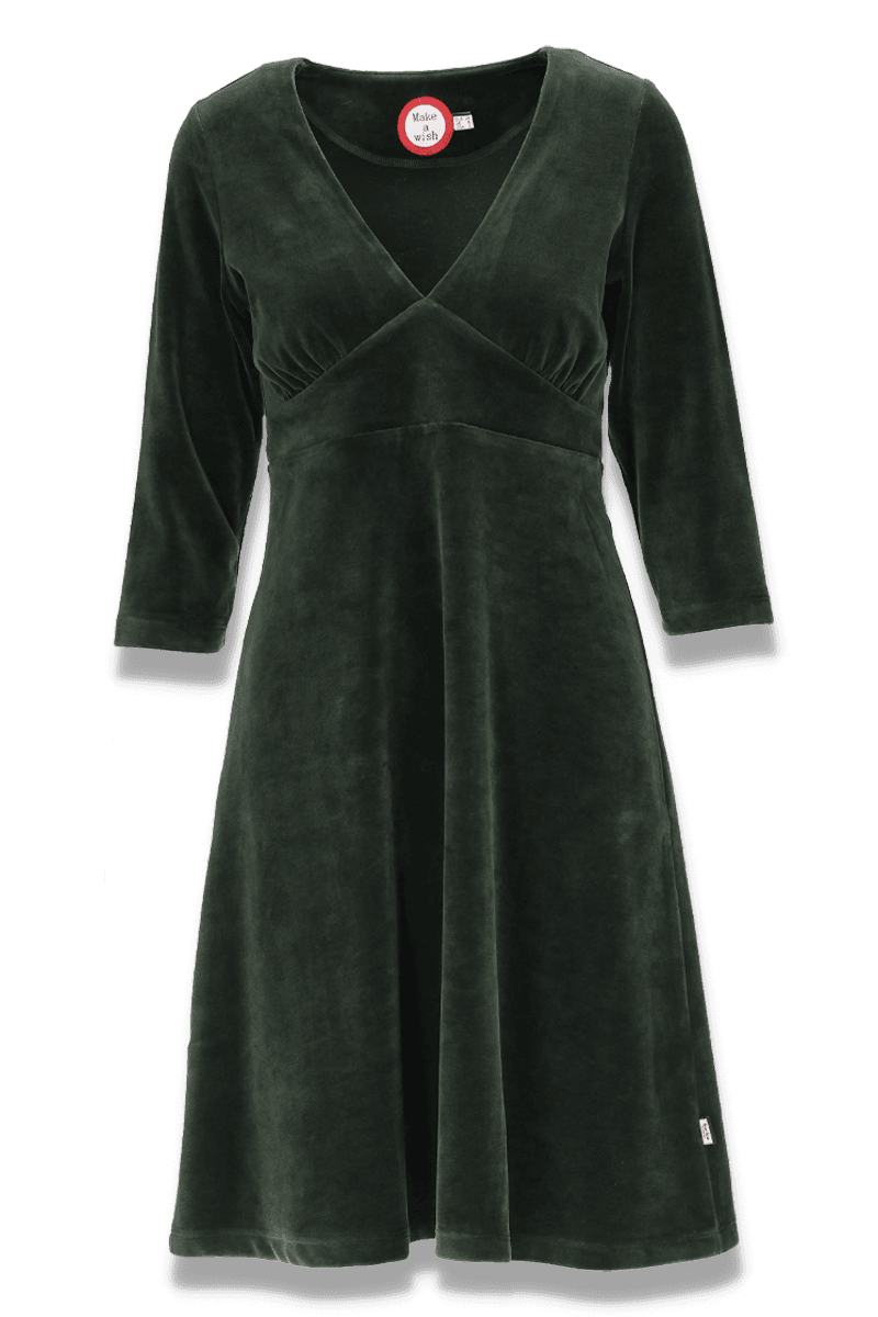 Hildur kombogrønn velurkjole