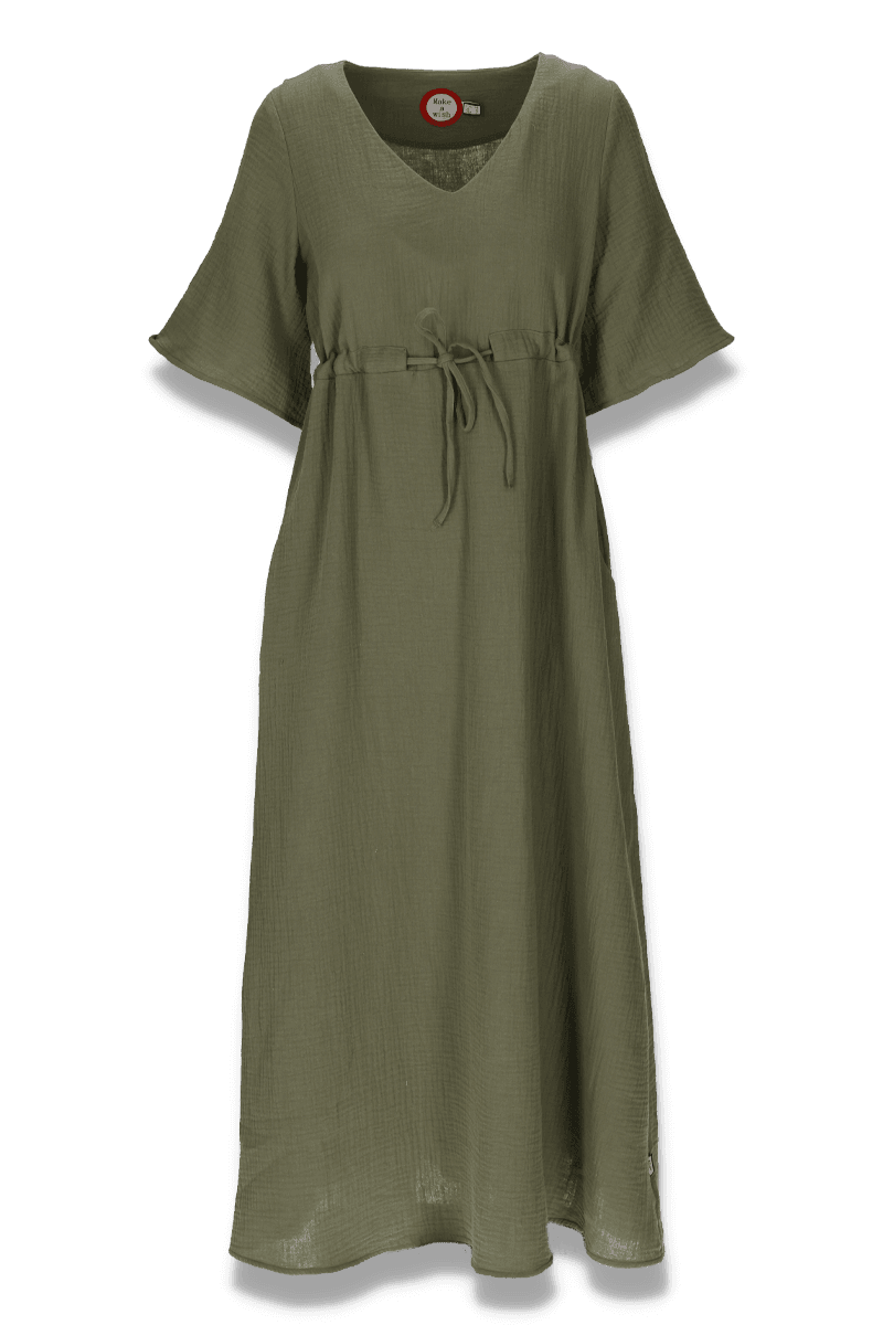 Eira khaki boho chic kjole