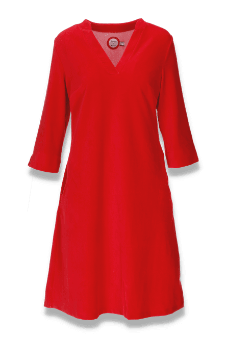 Hovedbilde Saga rød velurkjole med ...