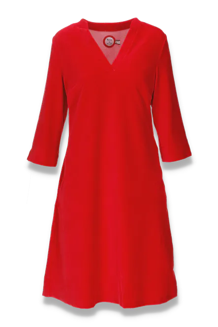 Hovedbilde Saga rød velurkjole med ...