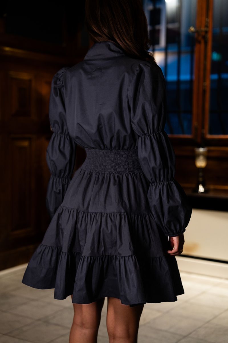 Angie sort poplin kjole