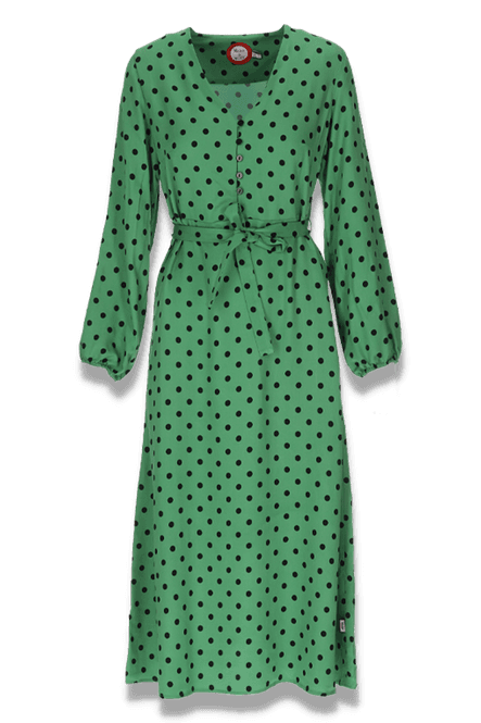 Hovedbilde Mette grønn polkadot kjole