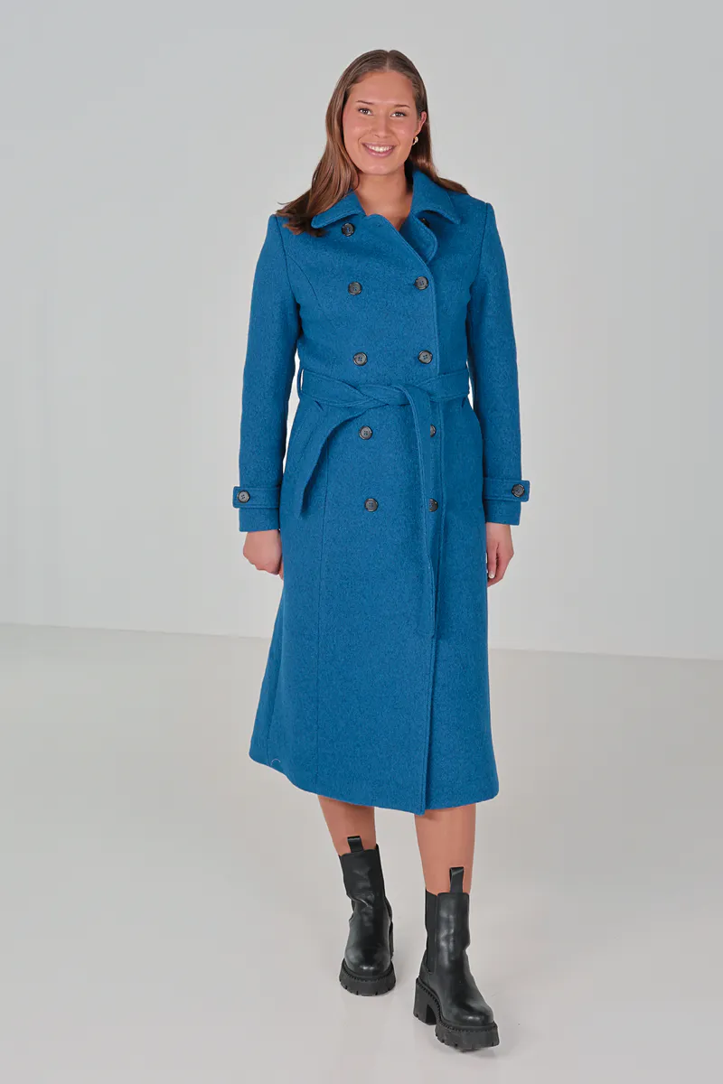 Carola ullkåpe i blåpetrol